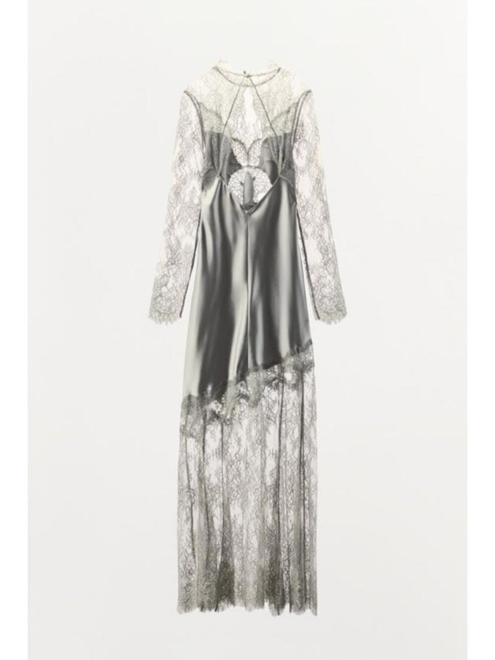 ZARA ZW COLLECTION SATIN EFFECT LACE DRESS - Picture 6 of 7